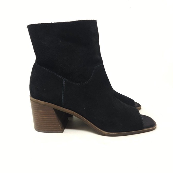 Lucky Brand Womens Heels Ryemi Black Suede Block Heel Sandal Bootie Shoes Sz 10 - Picture 2 of 8